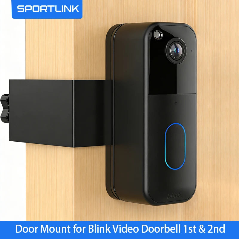 SPORTLINK Blink Doorbell 1st 2nd Gen Mount Anti-Theft Hidden Screw No Drill Installation Soft Rubber Anti-Scratch Door Bracket