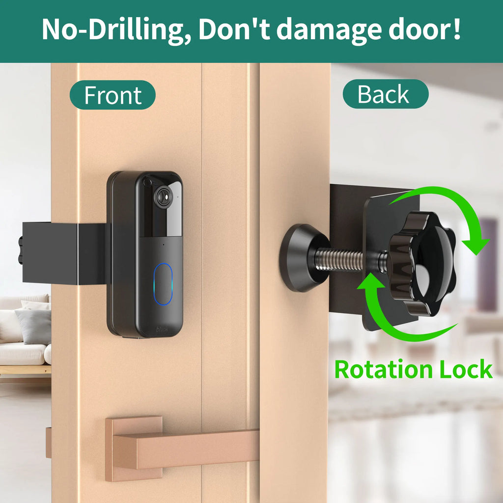 SPORTLINK Blink Doorbell 1st 2nd Gen Mount Anti-Theft Hidden Screw No Drill Installation Soft Rubber Anti-Scratch Door Bracket